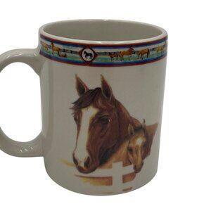 Cedar Valley Stables Horse-Themed Folkcraft Stoneware Mug 2001